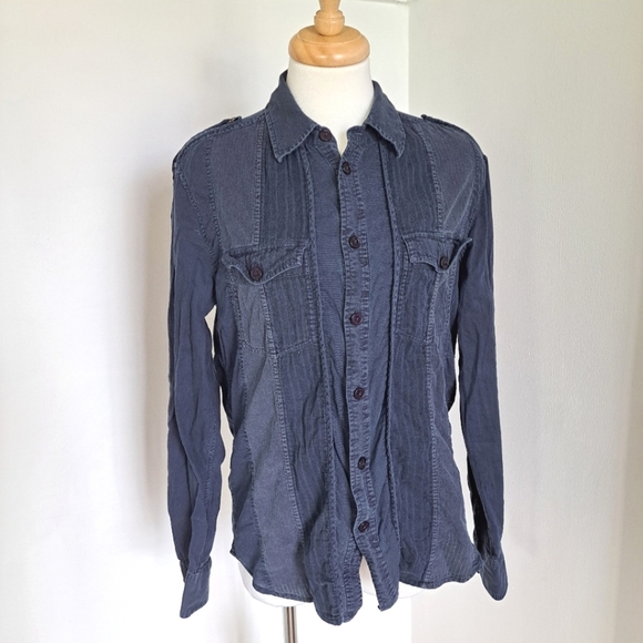 Armani Exchange | Navy blue casual button up collared women's shirt - Picture 1 of 12